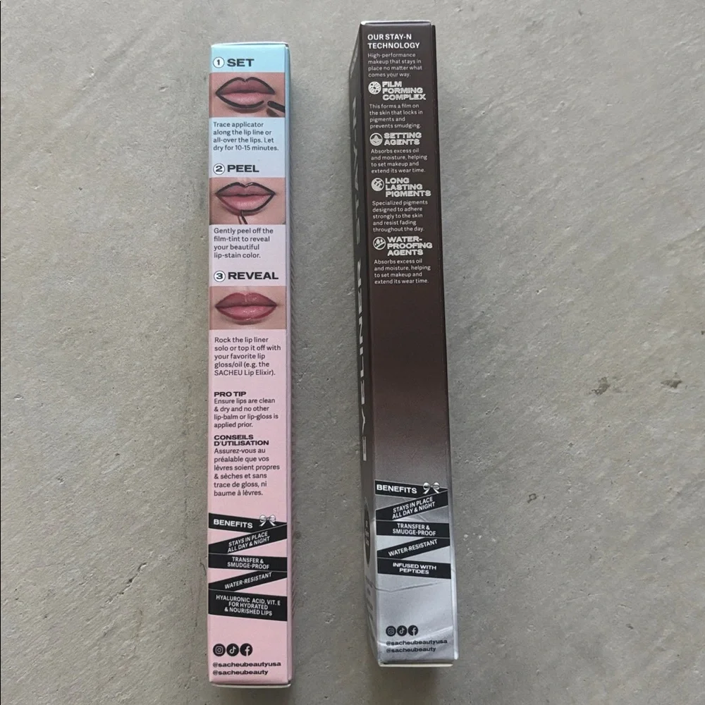New, Sealed Sacheu Peel Off Lip Liner STAY-N & Sacheu Liquid Eyeliner STAY-N